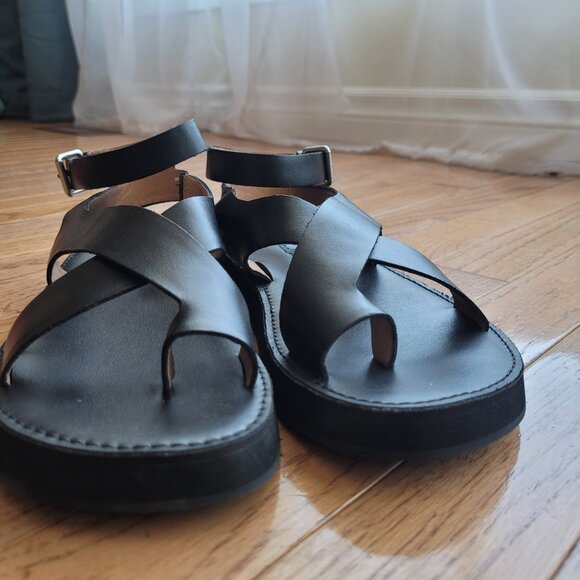 Madewell The Natasha Flatform Sandal 7 Black - Picture 7 of 12